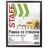 Рамка 30х40 см "венге" STAFF "Grand", багет 18 мм, стекло, МДФ, 391203 391203