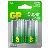 Батарейки GP Super, D (LR20, 13А), алкалиновые, КОМПЛЕКТ 2 шт., блистер, 13A-2CR2 450433