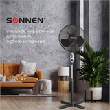 Вентилятор напольный SONNEN FS40-A55, d=40 см, 45 Вт, 3 скоростных режима, таймер, черный, 451035 451035