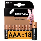 Батарейки КОМПЛЕКТ 18 шт., DURACELL Basic ОРИГИНАЛ, AAA (LR03, 24А), алкалиновые, мизинчиковые 453559