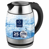 Чайник SCARLETT SC-EK27G94, 1,7 л, 2200 Вт, закрытый нагревательный элемент, стекло, черный 455917