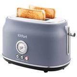 Тостер KITFORT KT-2038-3, 815Вт, 2 тоста, 6 режимов, пластик/металл, серый, КТ-2038-3 455985