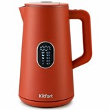Чайник KITFORT КТ-6115-3, 1,5 л, 1800 Вт, закрытый нагревательный элемент, ТЕРМОРЕГУЛЯТОР, двойные стенки, красный 455997