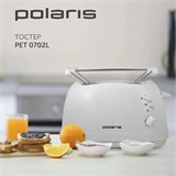Тостер POLARIS PET 0702L, 750 Вт, 2 тоста, 6 режимов, механическое управление, пластик, белый, 03277 456740