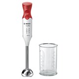 Блендер погружной BOSCH MSM64110, 450 Вт, 2 скорости, 1 насадка, стакан, белый/красный 456927