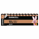 Батарейки КОМПЛЕКТ 24 шт., DURACELL Basic ОРИГИНАЛ, АА (LR6, 15А), алкалиновые, пальчиковые 456993