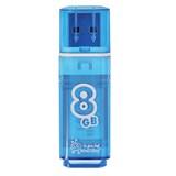 Флеш-диск 8 GB, SMARTBUY Glossy, USB 2.0, синий, SB8GBGS-B 512178