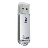 Флеш-диск 8 GB, SMARTBUY V-Cut, USB 2.0, металлический корпус, серебристый, SB8GBVC-S 512183