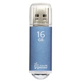 Флеш-диск 16 GB, SMARTBUY V-Cut, USB 2.0, металлический корпус, синий, SB16GBVC-B 512195