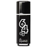Флеш-диск 64 GB, SMARTBUY Glossy, USB 2.0, черный, SB64GBGS-K 512795