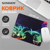 Коврик для мыши SONNEN "SMOKE", резина + ткань, 220х180х3 мм, 513289 513289