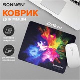 Коврик для мыши SONNEN "EXPLOSIVE", резина + ткань, 220х180х3 мм, 513291 513291