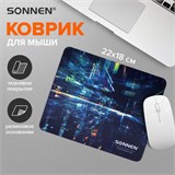 Коврик для мыши SONNEN "SINGULARITY", резина + ткань, 220х180х3 мм, 513293 513293