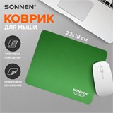 Коврик для мыши SONNEN "GREEN", резина + ткань, 220х180х3 мм, 513305 513305