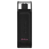 Флеш-диск 64 GB KINGSTON DataTraveler 70, разъем Type-C 3.2, черный, DT70/64GB 513642