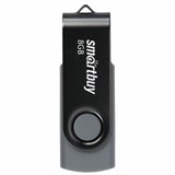 Флеш-диск 8 GB SMARTBUY Twist USB 2.0, черный, SB008GB2TWK 513905