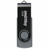 Флеш-диск 32 GB SMARTBUY Twist USB 2.0, черный, SB032GB2TWK 513909