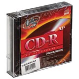 Диски CD-R VS, 700 Мб, 52x, Slim Case, КОМПЛЕКТ 5 шт., VSCDRSL501 513999