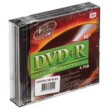 Диски DVD+R (плюс) VS, 4,7 Гб, 16x, Slim Case, КОМПЛЕКТ 5 шт., VSDVDPRSL501 514002