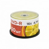 Диски DVD-R MIREX, 4,7 Гб, 16x, Cake Box (упаковка на шпиле), КОМПЛЕКТ 50 шт., UL130003A1B 514010