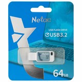 Флеш-диск 64 GB NETAC UA31, USB 3.2, голубой, NT03UA31N-064G-32BL 514057