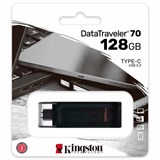 Флеш-диск 128 GB KINGSTON DataTraveler 70, разъем Type-C 3.2, черный, DT70/128GB 514065
