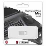 Флеш-диск 64 GB, KINGSTON DataTraveler Micro USB 3.2, металлический корпус, серебристый, DTMC3G2/64GB 514074