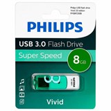 Флеш-диск 8 GB PHILIPS VIVID, разъем USB 3.0, зеленый, FM08FD00B/97 514093