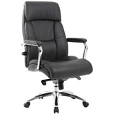 Кресло из натуральной кожи BRABIX PREMIUM Phaeton EX-502, хром, черное, 530882 530882