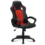 Кресло компьютерное BRABIX Rider EX-544, экокожа черная/ткань красная, 531583 531583