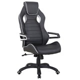 Кресло компьютерное BRABIX "Techno Pro GM-003", экокожа, черное/серое, вставки серые, 531814 531814