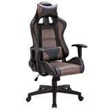 Кресло компьютерное BRABIX "GT Racer GM-100", две подушки, ткань, экокожа, черное/коричневое, 531819 531819