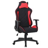 Кресло компьютерное BRABIX "GT Racer GM-101", подушка, ткань, черное/красное, 531820 531820