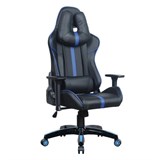 Кресло компьютерное BRABIX GT Carbon GM-120, две подушки, экокожа, черное/синее, 531930 531930