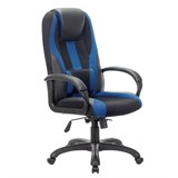 Кресло компьютерное BRABIX PREMIUM "Rapid GM-102", экокожа/ткань, черное/синее, 532106 532106
