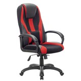 Кресло компьютерное BRABIX PREMIUM "Rapid GM-102", экокожа/ткань, черное/красное, 532107 532107