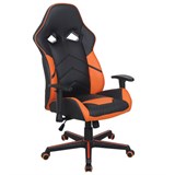 Кресло компьютерное BRABIX "Storm GM-006", регулируемые подлокотники, экокожа, черное/оранжевое, 532502 532502