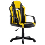 Кресло компьютерное BRABIX "Stripe GM-202", экокожа, черное/желтое, 532510 532510