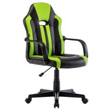 Кресло компьютерное BRABIX "Stripe GM-202", экокожа, черное/зеленое, 532511 532511