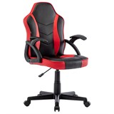 Кресло компьютерное BRABIX "Shark GM-203", экокожа, черное/красное, 532512 532512