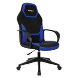 Кресло компьютерное BRABIX "Alpha GM-018", ткань/экокожа, черное/синее, 532638, GM-018_532638 532638