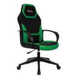 Кресло компьютерное BRABIX "Alpha GM-018", ткань/экокожа, черное/зеленое, 532639, GM-018_532639 532639