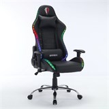 Кресло компьютерное BRABIX "Lumen GM-150 RGB", подсветка, две подушки, экокожа, черное, 532801 532801