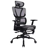 Кресло BRABIX PREMIUM "Venom GM-530", подножка, синхромеханизм, экокожа/сетка, черное/серое, 532951 532951