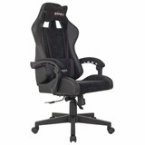 Кресло компьютерное BRABIX "Striker GM-121", синхромеханизм, 2 подушки, экокожа/велюр, черное, 532962 532962