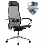 Кресло МЕТТА "ErgoLife" 10 B1-104K, хром, синхромеханизм, прочная сетка, черное 532992