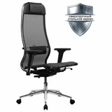 Кресло МЕТТА "ErgoLife" 10 B1-104D, хром, синхромеханизм, 2D-подлокотники, прочная сетка, черное 532993