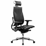 Кресло МЕТТА "YOGA" Y 2DM B2-10D, 2D-спинка, 3D-подголовник, 4D-подлокотники, экокожа, черное 533002