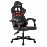 Кресло компьютерное BRABIX "Shooter GM-123", 2 подушки, экокожа, черное/красное, 533190 533190