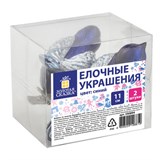 Украшение ёлочное "Птички" 2 шт., 11 см, пластик, цвет: синий/серебристый, ЗОЛОТАЯ СКАЗКА, 590894 590894